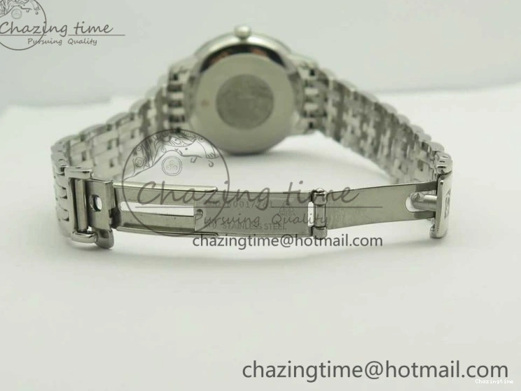 0105 TopPick De Ville Prestige Ladies 32.7mm SS MKF 1:1 Best Edition Blue Dial Diamonds Markers on SS Bracelet MIYOTA 7972